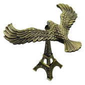 Vintage Metal Dengeli Kartal ve Eyfel Kulesi Bronz 20x17cm thumbnail 2