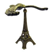 Vintage Metal Dengeli Kartal ve Eyfel Kulesi Bronz 20x17cm thumbnail 3