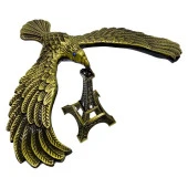 Vintage Metal Dengeli Kartal ve Eyfel Kulesi Bronz 20x17cm thumbnail 6