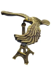 Vintage Metal Dengeli Kartal ve Eyfel Kulesi Bronz 20x17cm thumbnail 10