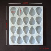 EPOKSİ REÇİNE SİLİKON KALIP  ÇOKLU DAMLA KOLYE ANAHTARLIK KALIBI YİRMİLİ 1. KALİTE HB18075-0001 - 1