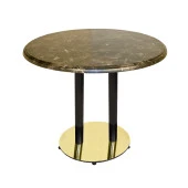 Karanfil Gold Mega Werzalit Yuvarlak Mutfak Masası (107cm) - (Karacabey Mermer) - 1