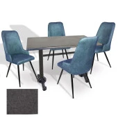 Çipa Werzalit - Çırağan Mutfak Masa Takımı (80X140) - (Grey Marble - Mavi) - 1
