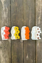 Çiçek ve Kalp Şekilli Sütun Dörtlü Silikon Set Mum Kalıpları - 3