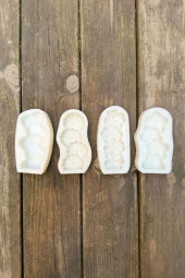 Çiçek ve Kalp Şekilli Sütun Dörtlü Silikon Set Mum Kalıpları - 6