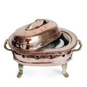 Shark Anatolia Közlü Kapaklı Bakır Kebaplık Sunum Tepsisi 30 cm - 3