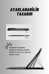 Qpen iPad 9.7 inç (2018)  Uyumlu Klavyeli Tablet Kılıfı thumbnail 10