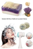 3lü Yaşlanma Karşıtı Bakım Peeling Keçi Sütlü&sabun Lavanta Leke,kararma Ruşur Taşı Yüz Fırçası - 1