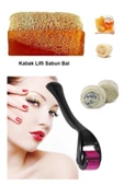 3'lü Peeling Kabak Lifli Ballı Sabun Cilt Bakım 540 İğne DermaRoller Leke,Akne Taşı - 1