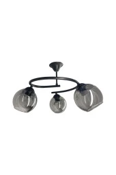 Mutu Ticaret Dönence Siyah 3'lü Füme Camlı Avize | Kaliteli Modern Metal Avize - 1