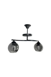 Mutu Ticaret Fuji Siyah 2'li Füme Camlı Avize | Kaliteli Modern Metal Avize - 1