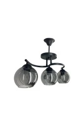 Mutu Ticaret Fuji Siyah 3'lü Füme Camlı Avize | Kaliteli Modern Metal Avize - 1