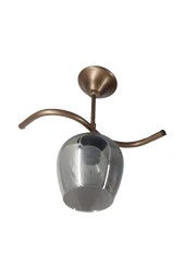 Mutu Ticaret Fuji Bronz Tekli Füme Camlı Avize | Kaliteli Modern Metal Avize - 1
