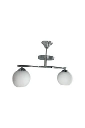 Mutu Ticaret Fuji Krom 2'li Beyaz Camlı Avize | Kaliteli Modern Metal Avize - 2
