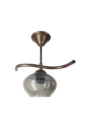 Mutu Ticaret Fuji Bronz Tekli Füme Yatsı Camlı Avize | Kaliteli Modern Metal Avize - 1