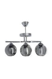 Mutu Ticaret Fuji Krom 3'lü Füme Camlı Avize | Kaliteli Modern Metal Avize - 2