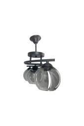 Mutu Ticaret Fuji Siyah 3'lü Füme Camlı Avize | Kaliteli Modern Metal Avize - 3