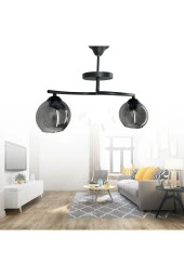 Mutu Ticaret Fuji Siyah 2'li Füme Camlı Avize | Kaliteli Modern Metal Avize - 4