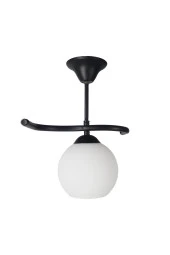 Mutu Ticaret Fuji Siyah Tekli Beyaz Camlı Avize | Kaliteli Modern Metal Avize - 3