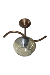 Mutu Ticaret Fuji Bronz Tekli Bal Yatsı Camlı Avize | Kaliteli Modern Metal Avize - 2
