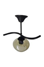 Mutu Ticaret Fuji Siyah Tekli Bal Yatsı Camlı Avize | Kaliteli Modern Metal Avize - 4