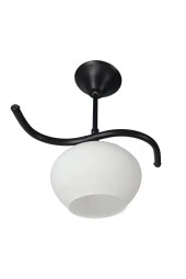Mutu Ticaret Fuji Siyah Tekli Beyaz Yatsı Camlı Avize | Kaliteli Modern Metal Avize - 3