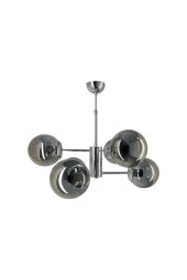 Mutu Ticaret Rima Krom 6'lı Füme Camlı Avize | Kaliteli Modern Metal Avize - 1