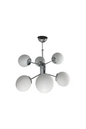 Mutu Ticaret Rima Krom 6'lı Beyaz Camlı Avize | Kaliteli Modern Metal Avize - 2