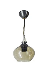 Mutu Ticaret Askı Krom Tekli Bal Yatsı Camlı Avize | Kaliteli Modern Metal Avize - 1