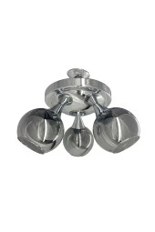 Mutu Ticaret Yaz Krom 3'lü Füme Camlı Avize | Kaliteli Modern Metal Avize - 1