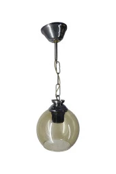 Mutu Ticaret Askı Krom Tekli Bal Camlı Avize | Kaliteli Modern Metal Avize - 1