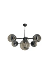 Mutu Ticaret Rima Siyah 6'lı Füme Camlı Avize | Kaliteli Modern Metal Avize - 3