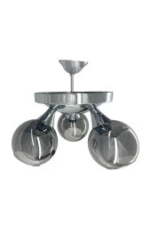 Mutu Ticaret Yaz Krom 3'lü Füme Camlı Avize | Kaliteli Modern Metal Avize - 2