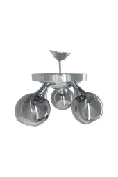 Mutu Ticaret Yaz Krom 3'lü Füme Camlı Avize | Kaliteli Modern Metal Avize - 3