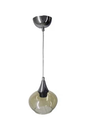Mutu Ticaret Huni Krom Tekli Bal Yatsı Camlı Avize | Kaliteli Modern Metal Avize - 1
