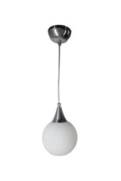 Mutu Ticaret Huni Krom Tekli Beyaz Camlı Avize | Kaliteli Modern Metal Avize - 1