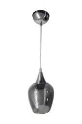 Mutu Ticaret Huni Krom Tekli Füme Camlı Avize | Kaliteli Modern Metal Avize - 1