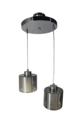 Mutu Ticaret Gani Sarkıt Krom 2'li Füme + Beyaz Camlı Avize | Kaliteli Modern Metal Avize - 1