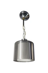 Mutu Ticaret Askı Krom Tekli Füme + Beyaz Camlı Avize | Kaliteli Modern Metal Avize - 2