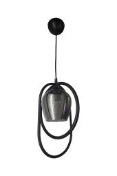 Mutu Ticaret Olimpiyat Siyah Tekli Füme Camlı Avize | Kaliteli Modern Metal Avize - 1