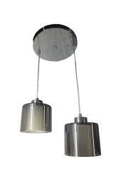 Mutu Ticaret Gani Sarkıt Krom 2'li Füme + Beyaz Camlı Avize | Kaliteli Modern Metal Avize - 2