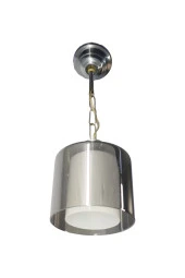 Mutu Ticaret Askı Krom Tekli Füme + Beyaz Camlı Avize | Kaliteli Modern Metal Avize - 3