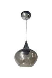 Mutu Ticaret Huni Krom Tekli Füme Yatsı Camlı Avize | Kaliteli Modern Metal Avize - 2