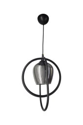 Mutu Ticaret Olimpiyat Siyah Tekli Füme Camlı Avize | Kaliteli Modern Metal Avize - 2