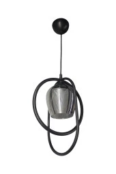 Mutu Ticaret Olimpiyat Siyah Tekli Füme Camlı Avize | Kaliteli Modern Metal Avize - 3