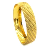 Altın Kaplama Yan Çizgili Simli 1.5 cm Bilezik BLZ-3070 - 1