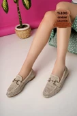 Muggo PHUKET Garantili Metal Tokalı Lazerli Nefes Alabilen Deri Kadın Loafer Günlük Ayakkabı - 1