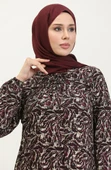 Açelya Büyük Beden Desenli Viskon Elbise 44851C - 3