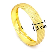 Altın Kaplama Yan Çizgili Bilezik 1.5 cm BLZ-3045 - 3