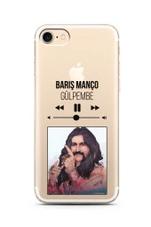 Barış Manço Mp3 Tasarımlı Süper Şeffaf Silikon Telefon Kılıfı iPhone 7 - 1